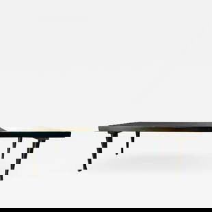 Mid-Century Modern Herman Miller George Nelson Style Coffee Cocktail Table Bench: Title: Mid-Century Modern Herman Miller George Nelson Style Coffee Cocktail Table Bench Description: Mid-Century Modern Herman Miller George Nelson slat style brass and ebony coffee table or slat benc