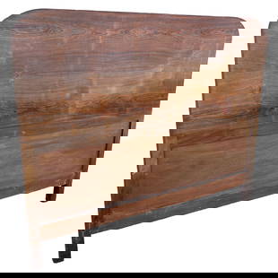 Steamline Art Deco Full-Size Tiger Oak Headboard: About the Item Streamline Art Deco Full-size headboard made from solid tiger oak featuring a high gloss finish and rounded edges. The headboard features mounting points on each side for simple mountin