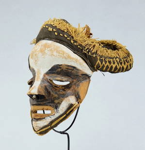 Beautiful & Rare Pende Mbuya Mask DR Congo – African Tribal Art 2210: CONGO DRC Mbuya Mask – Pende Old carved wooden dance mask, very expressive Central Pende Characteristics: OBJECT TYPE: Mask. ETHNIC GROUP: Pende, Bapende. ORIGIN: Democratic Republic of Congo. (form