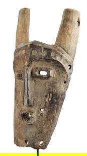 Rare LEGA KWAME Kayamba Mask Bwami Cult Congo Drc African Tribal Art 1101: CONGO RDC Large Zoomorphic Mask KAYAMBA LEGA - KWAME Large Kwame Kayamba mask. The Bakwame are considered by some as a sub-tribe of the Lega, by others as a neighboring tribe sharing with them cultual