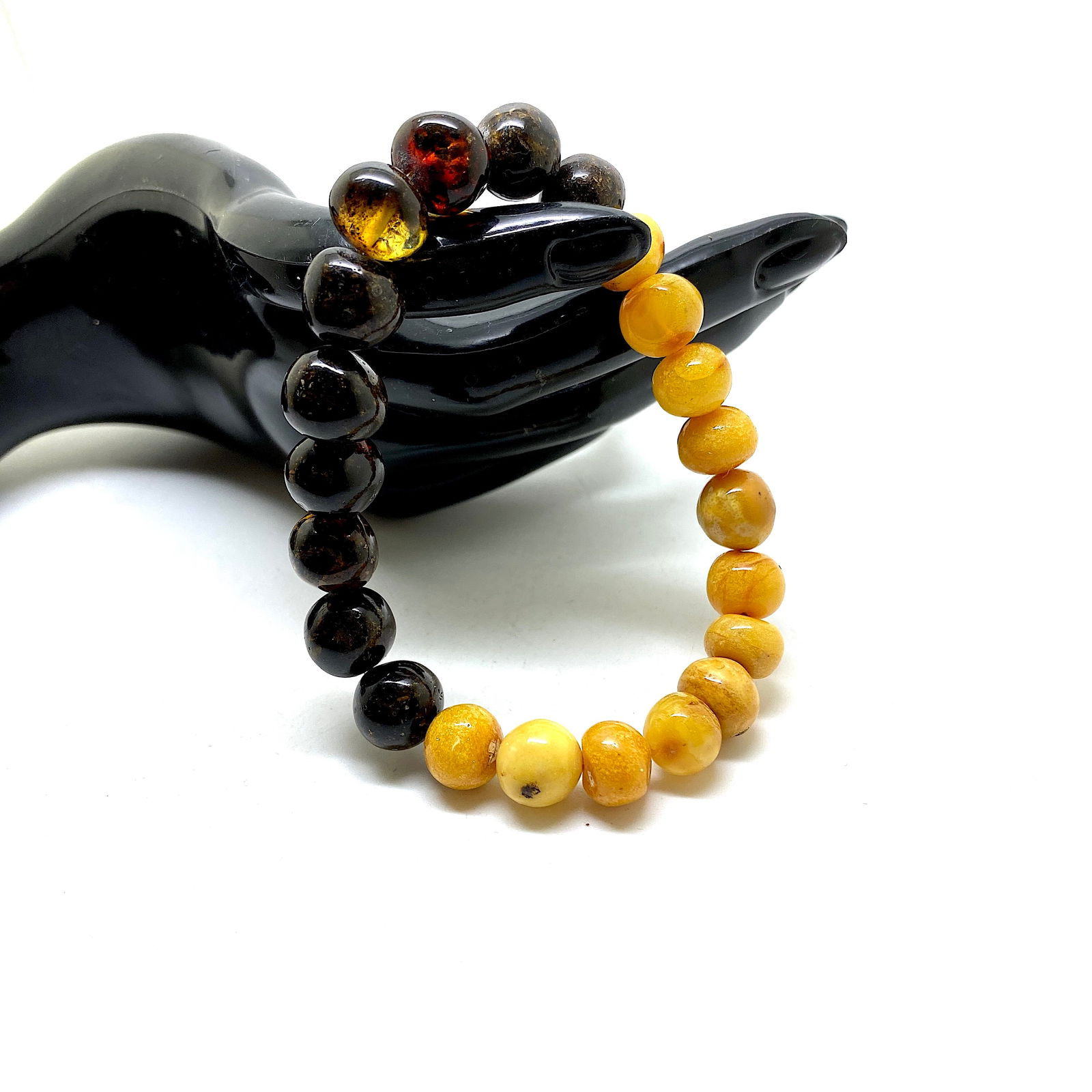 Beautiful Unique Vintage Amber Bracelet made from Round Amber beads (1 of 7)