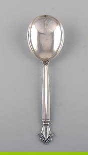 Johan Rohde for Georg Jensen. Early Acanthus serving spoon in sterling silver. Dated 1933-44.: Title:Johan Rohde for Georg Jensen. Early Acanthus serving spoon in sterling silver. Dated 1933-44. Description:Johan Rohde for Georg Jensen. Early Acanthus serving spoon in sterling silver. Dated 193