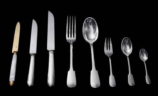 Christofle (Cardeilhac) - 97pc. Antique French Sterling Silver Flatware Set, No Mongrams, Excellent: Title: Christofle (Cardeilhac) - 97pc. Antique French Sterling Silver Flatware Set, No Mongrams, Excellent Condition ! Description:Direct from Paris, a magnificent 97pc. antique French sterling silver