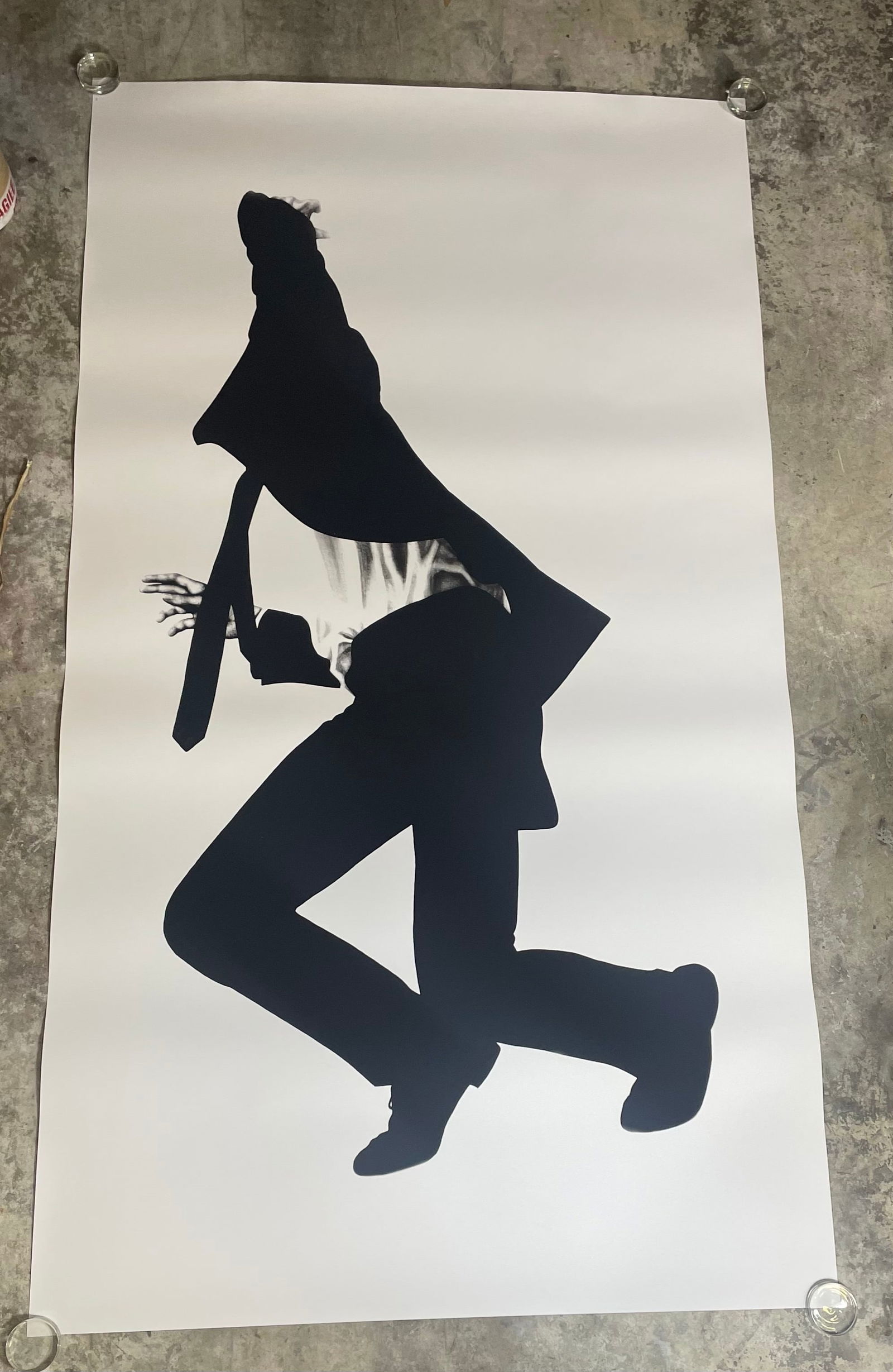 Robert Longo Man in Suit Offset Lithograph: Title: Robert Longo Man in Suit Offset Lithograph Description: Robert Longo Man in Suit Offset Lithograph measuring at 44x79 inches Date: 1953 Material: Fine Art Paper Additional Information: Possible