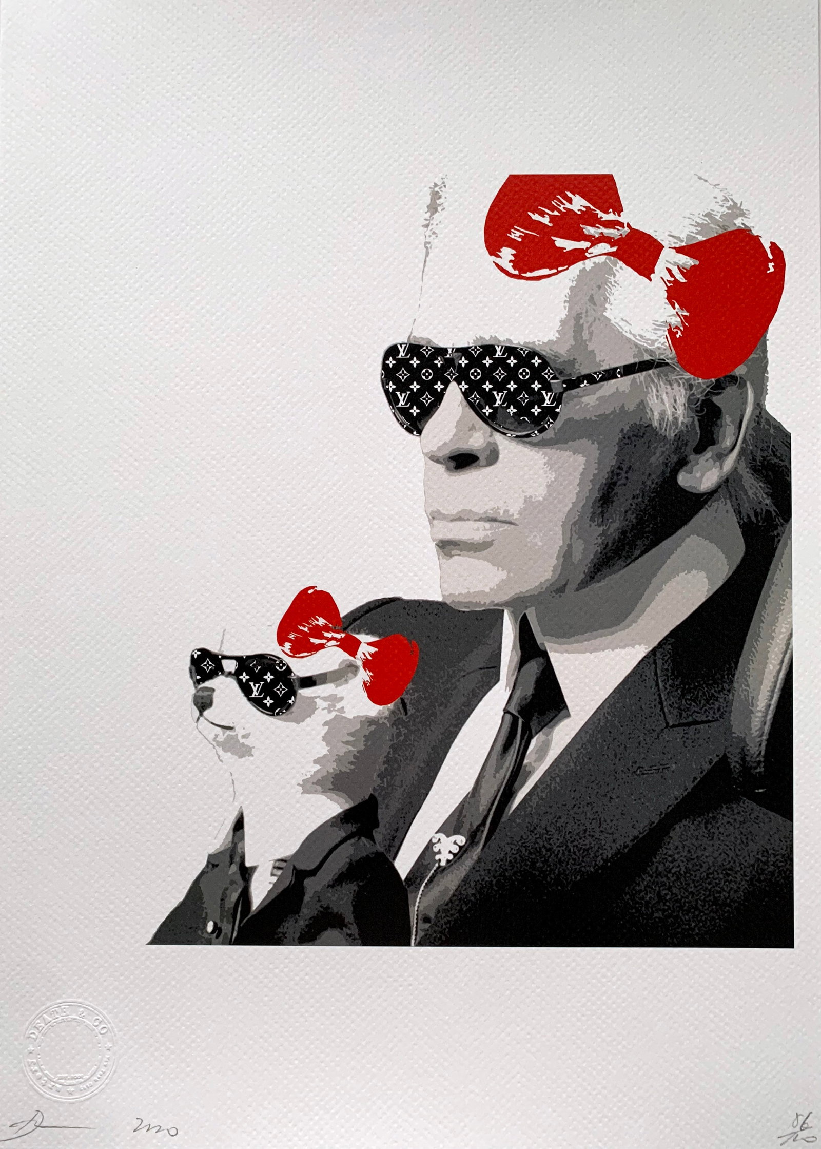 Death NYC Karl Lagerfeld: Title: Death NYC Karl Lagerfeld Date/Period: 21st Century Materials: Giclee on Fine art 300 gsm paper Size: 17 3/4 x 12 1/2 inches Artist: Death NYC, limited edition giclee on paper, out of eddition o