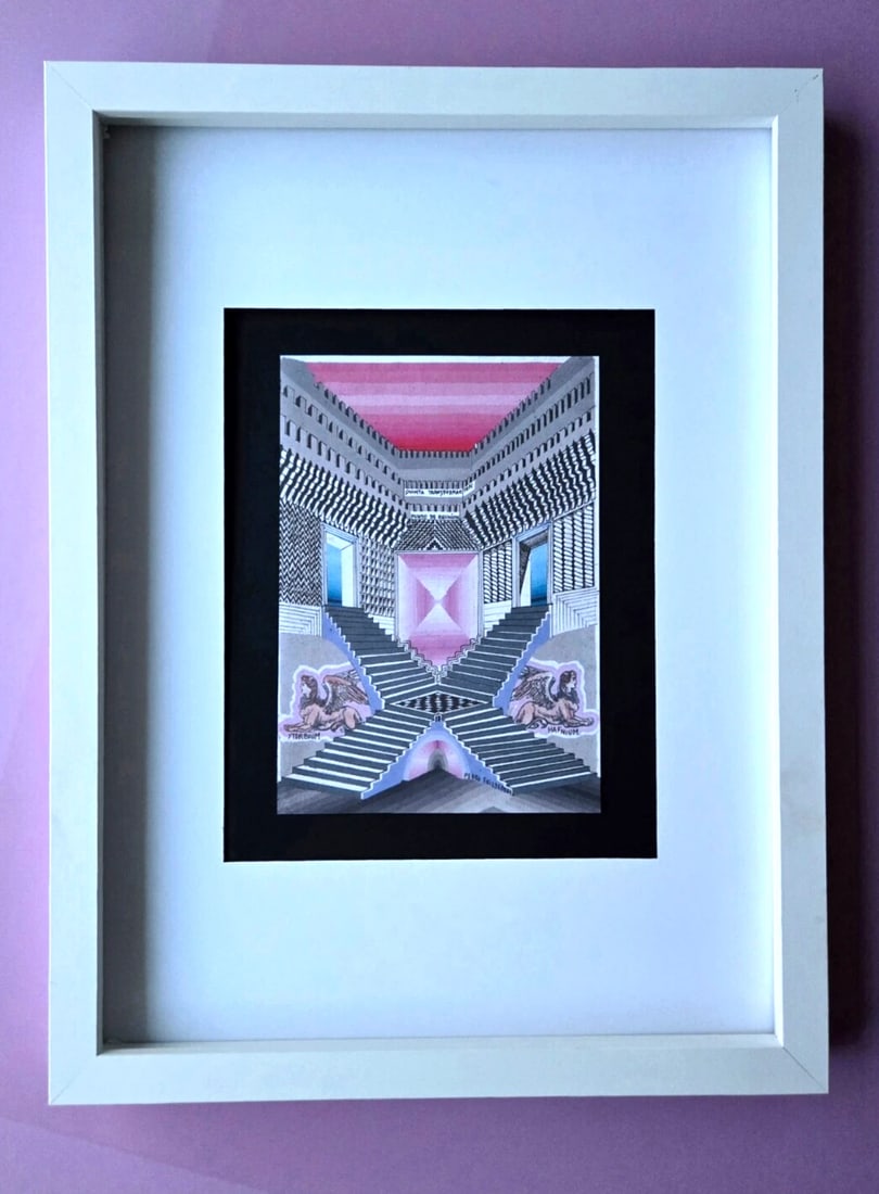 Pedro Friedeberg Framed Print 16x12" – Surreal Architecture & Escher-Style Stair (1 of 2)