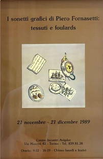Mid-Century Modern Piero Fornasetti Exhibition Poster, Decorative Art, Framed: Title: Mid-Century Modern Piero Fornasetti Exhibition Poster, Decorative Art, Framed Documentation: Documented elsewhere (exact item) Origin: Italy Period: 1980-1999 Condition: Good. Wear consistent w