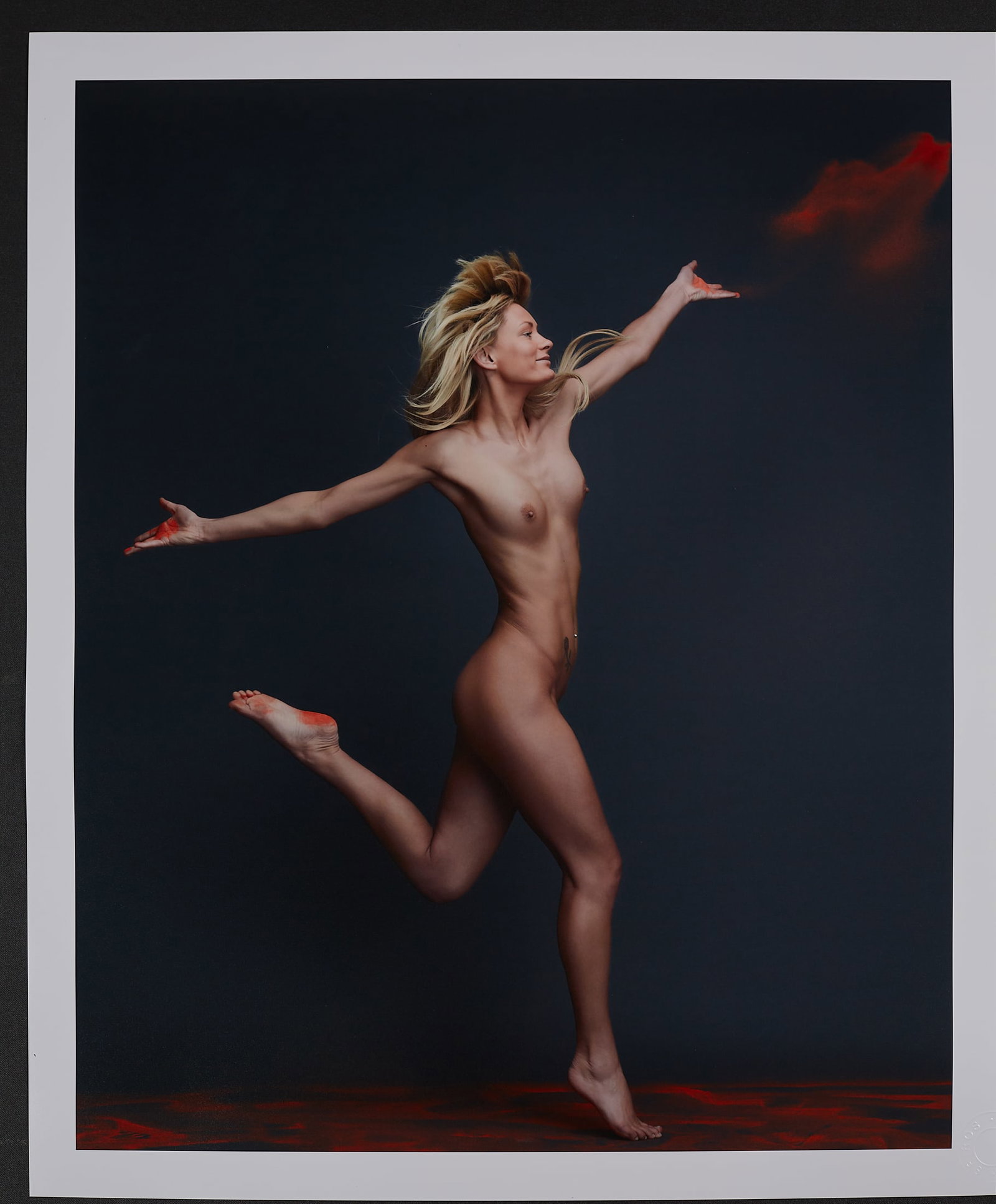 Spiros Politis (1969-)Joy (1/25): Artist: Spiros Politis (1969-) Title: Joy (1/25) Date: 2010 Medium: photography Dimensions: 24" x20" "Joy" (2010) - Em Kate jumping for joy with coloured sand. Photographed in London in 2010. C-type p