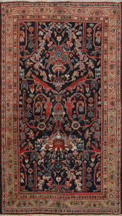 100% Vegetable Dye Antique Mahal Persian Area Rug 4x6: Title: 100% Vegetable Dye Antique Mahal Persian Area Rug 4x6 Description:A Beautiful Genuine Iran ( Persia ) Mahal rug is Hand Knotted by skillful weavers in Iran ( Persia ) with