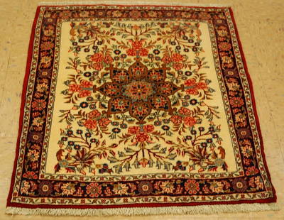 Persian BIJAR RUG 2.8x3.3: Title: Persian BIJAR RUG 2.8x3.3 Description:ANTIQUE HIGHLY DETAILED FINE KORK WOOL_HIGH KPSI BEJAR RUG.........Highly detailed Floral design pattern surounded by a beautifully detailed border .......
