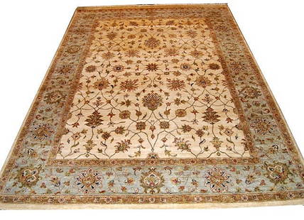 9' x 12' Ivory Green Fine Quality Chobi Peshawar Rug 804-84: Title:9' x 12' Ivory Green Fine Quality Chobi Peshawar Rug 804-84 Description:Size in Feet: Width: 8.9 x Length: 11.9 Size in Inches: Width: 105 in x Length: 141 in Rug Type: Area Rug Colors: Ivory, G