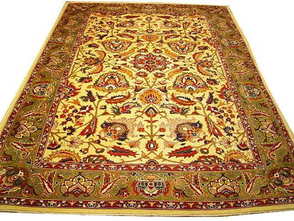 9' x 12' Ivory Green Chobi Peshawar Rug Handmade Natural Wool #PIX-1556: Title:9' x 12' Ivory Green Chobi Peshawar Rug Handmade Natural Wool #PIX-1556 Description:Size in Feet: Width: 8.6x Length: 11.8 Size in Inches: Width: 102in x Length: 140in Rug Type: Area Rug Colors: