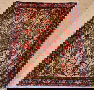 Persian BIJAR RUG 2'6" x 3'4": Title: Persian BIJAR RUG 2'6" x 3'4" Description:OLD,ANTIQUE DETAILED FINE CLASSIC VILLAGE WOVEN ALL WOOL Persian -BIJAR HALVAI ORIENTAL RUG with exact size of 2'6" x 3'4" detailed design field with w
