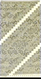 Gray Floral 6X12 Oushak Chobi Oriental Runner Rug: Title: Gray Floral 6X12 Oushak Chobi Oriental Runner Rug Description:Hand Knotted 6X12 gray oriental runner made with natural dyes (fine wool pile and cotton foundation), superior knot count, and allu