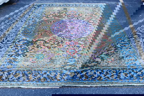 PersianTABRIZ RUG 7'5" x 10': Title: PersianTABRIZ RUG 7'5" x 10' Description:OLD, ANTIQUE AUTHENTIC DECORATIVE HIGHLY DETAILED Persian TABRIZ RUG SIGNED BY GANAMI FABRIC MASTERRUG DESIGNER AND WEAVER with an exact and very rare s