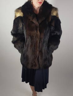 BLACK CROSS FOX FUR JACKET EU: L ; US: 14: Title: BLACK CROSS FOX FUR JACKET EU: L ; US: 14 Dimensions: Approximate size- EU: L; US: 14 : Important details: Length: 80cm/31.5in -Shoulders width:48cm/18.9in -Sleeve Length:58cm/22.83in -Bust siz