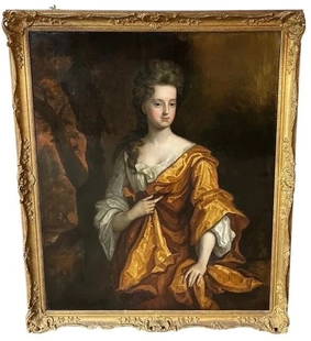 Huge Oil Painting Elizabeth Countess Of Westmorland Circle Of Godfrey Kneller: Huge Oil Painting Lady Elizabeth Countess Of Westmorland Circle Of Godfrey Kneller 1 Fine Huge British Old Master Work Of Art Antique 17th Century Oil Painting Portrait Young Lady Elizabeth Countess o