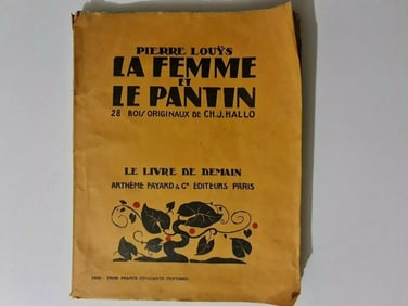Antique Book "La Femme et le Pantin" by Pierre Louÿs