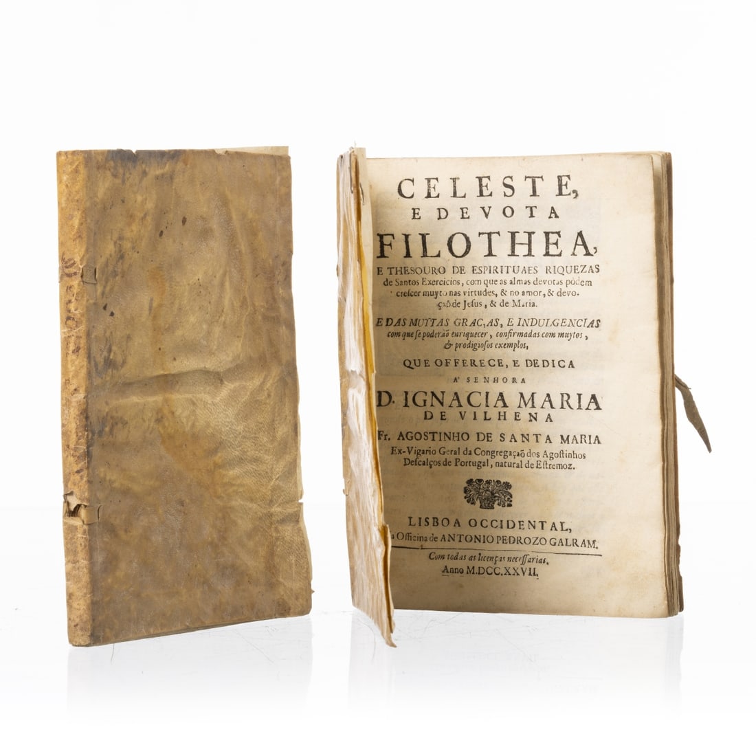 MARIA, FR. AGOSTINHO DE SANTA: Title: MARIA, FR. AGOSTINHO DE SANTA Description: Celeste e Devota Filothea, e Thesouro de Espirituais Riquezas de Santos Exercicios, com que as lamas podem, crescer muyto nas virtudes, de Maria e das