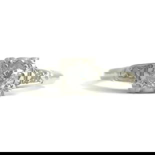 Vintage 1930's Old Mine Diamond Engagement Ring 14K Yellow White Gold 1.78 Gr: Vintage 1930's Old Mine Diamond Engagement Ring 14K Yellow White Gold 1.78 Grams This is a unique and beautiful ring! Please let us know if you have any questions. Circa: 1930's Diamonds: 3 round old