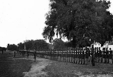 1864, Beaufort, South Carolina. 29th African American Regiment: Title: 1864, Beaufort, South Carolina. 29th African American Regiment Artist/Source: Sam Cooley Original Date: SEE TITLE Dimensions: 13X19 Description: || UNITED STATES SHIPPING ONLY! || This lot is a
