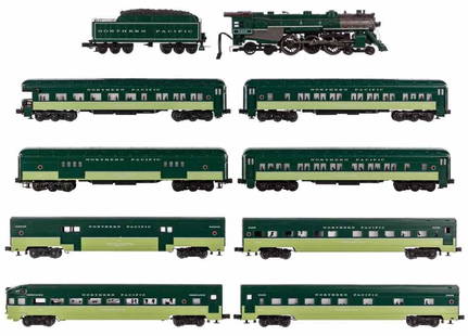 Williams Northern Pacific train set , O-gauge, locomotive+8 cars , the locomotive by itself is 450$,: Williams Northern Pacific train set , O-gauge, locomotive+8 cars , the locomotive by itself is 450$, c10. Reserve: $959.00 Shipping: Domestic: Flat-rate of $100.00 to anywhere within the contiguous U.