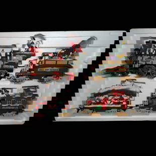 Vintage New Bright The HOLIDAY EXPRESS Animated Christmas Train Set #380 1996: The product is a Vintage New Bright The HOLIDAY EXPRESS Animated Christmas Train Set #380 1996. It is a starter set with a multi-color G gauge track and a control system that uses analog power. The se