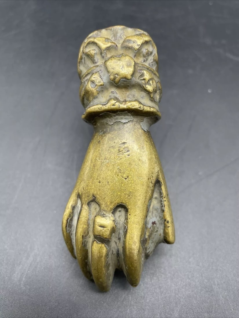 Solid Brass Door Knocker Ladies Woman's Hand (1 of 8)