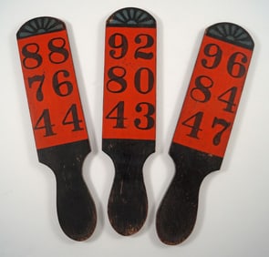 3 Wooden Carnival Game Wheel Betting Paddles #2