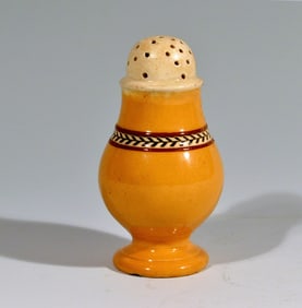 English Pottery Mocha Banded Pepper Pot, Circa 1810