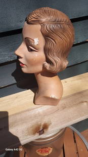 Antique Mannequin Head Ĝreat Colors Women Colors 33 1940: Not sure of exact date. 1930-50's . Measures 14 " tall . Shipping includes insurance. Shipping: Domestic: Flat-rate of $30.00 to anywhere within the contiguous U.S. International: Foreign shipping rat