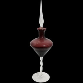 Vintage Hand Blown Plum/Purple Decorative Glass Decanter