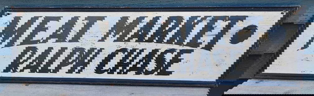 Old Painted Wood Sign MEAT MARKET 1920 10 x 36": Great looking piece in good condition. Area of repaint T area. Dates to 1920. Measures approximately 10 x 36". Shipping: Domestic: Flat-rate of $45.00 to anywhere within the contiguous U.S. Internatio