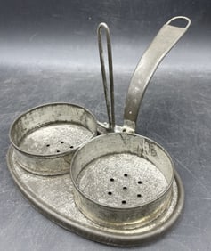Primitive His & Hers Double Egg Poacher Tin Farmhouse