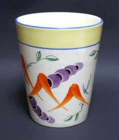 Antique Hand Painted Art Deco Pottery Czech Vase