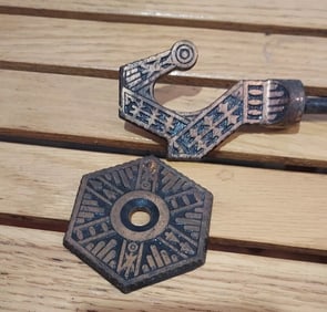 copper plated iron ceiling hook 1920