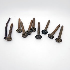 9 Forged Iron Date Numbered Railroad Nails