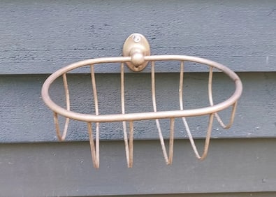 Antique Sponge Holder Bathroom Plumbing 1890-1910 20" brass