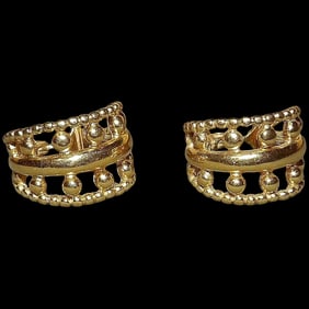 Monet Gold Tone Hoop Clip on Earrings – Signed