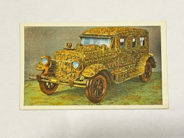 Photo Postcard Tramp Art Wellet Car