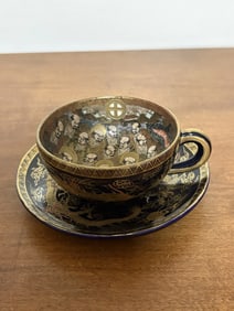 Cobalt Japanese Satsuma Cup & Saucer