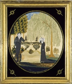 JUDD FAMILY - Needlework Memorial Sampler South Hadley, MA circa 1810.