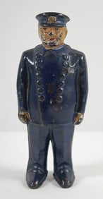 Antique Policeman Cast iron Still Penny Bank