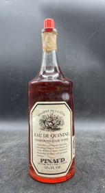 Antique Pinaud Eau De Quinine Hair Tonic Glass Barber Bottle Full