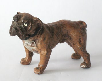 Antique Spelter cast metal Bulldog paper weight.