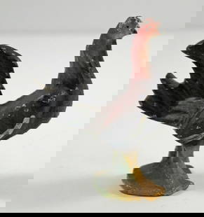 Rooster Cast Iron Bottle Opener: Title: Rooster Cast Iron Bottle Opener Dimension: 3 1/8" tall x 2 5/8" wide. Date: Circa 1940's. Additional Information: An Antique Cast Iron Rooster Bottle Opener. Full-figure, solid casting with ope