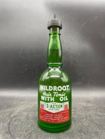 Vintage Green Wildroot Hair Tonic Barber Bottle