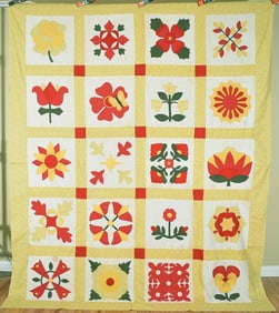 Album Applique Quilt Top with Birds