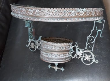 Super ornate Antique Hanging Lamp Oil hardware 14"