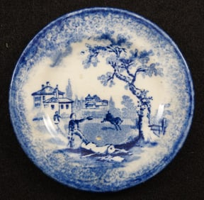 Child’s Blue China Toy Plate 4” Dickens #6